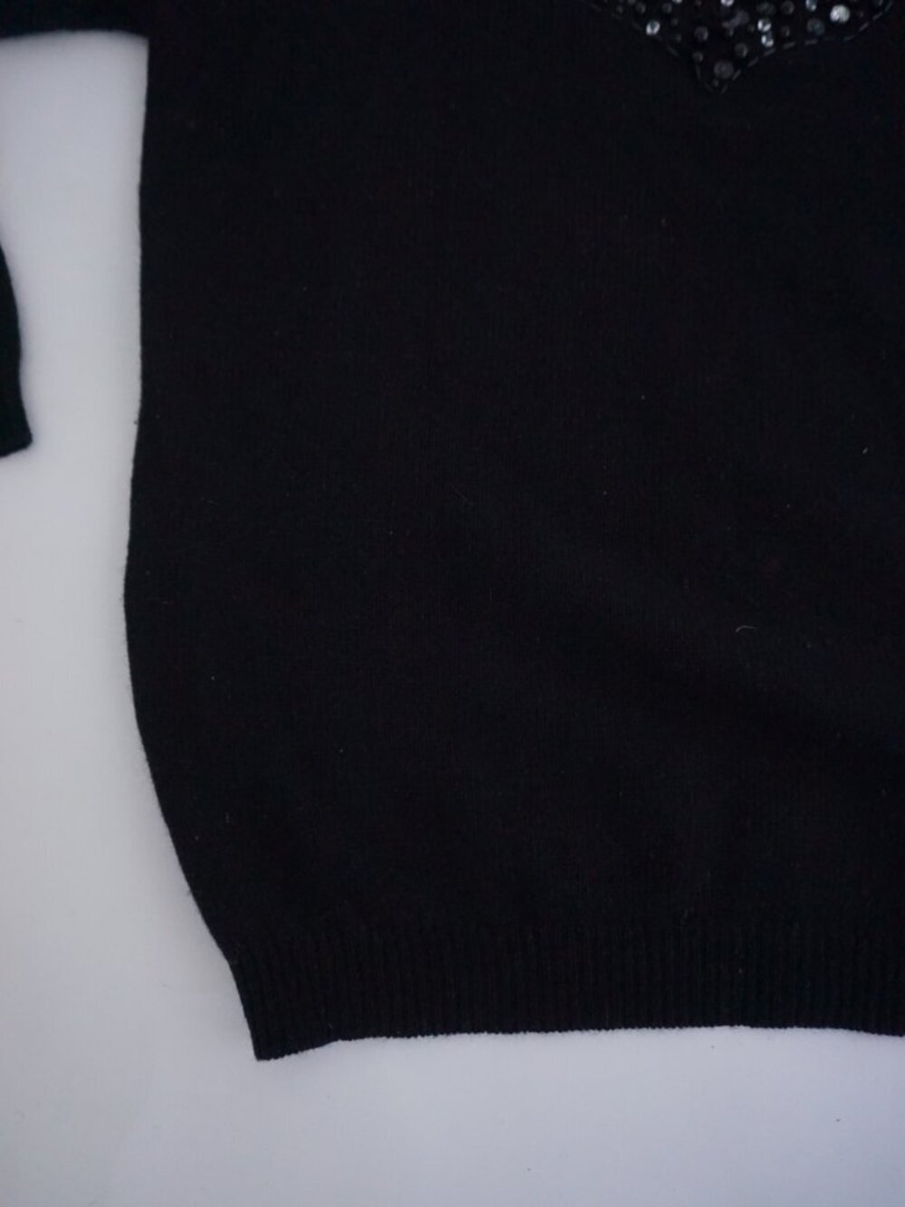 Vintage Shannan Black Beaded Sequin Knit Sweater Lambswool Angora Blend L - Picture 6 of 12